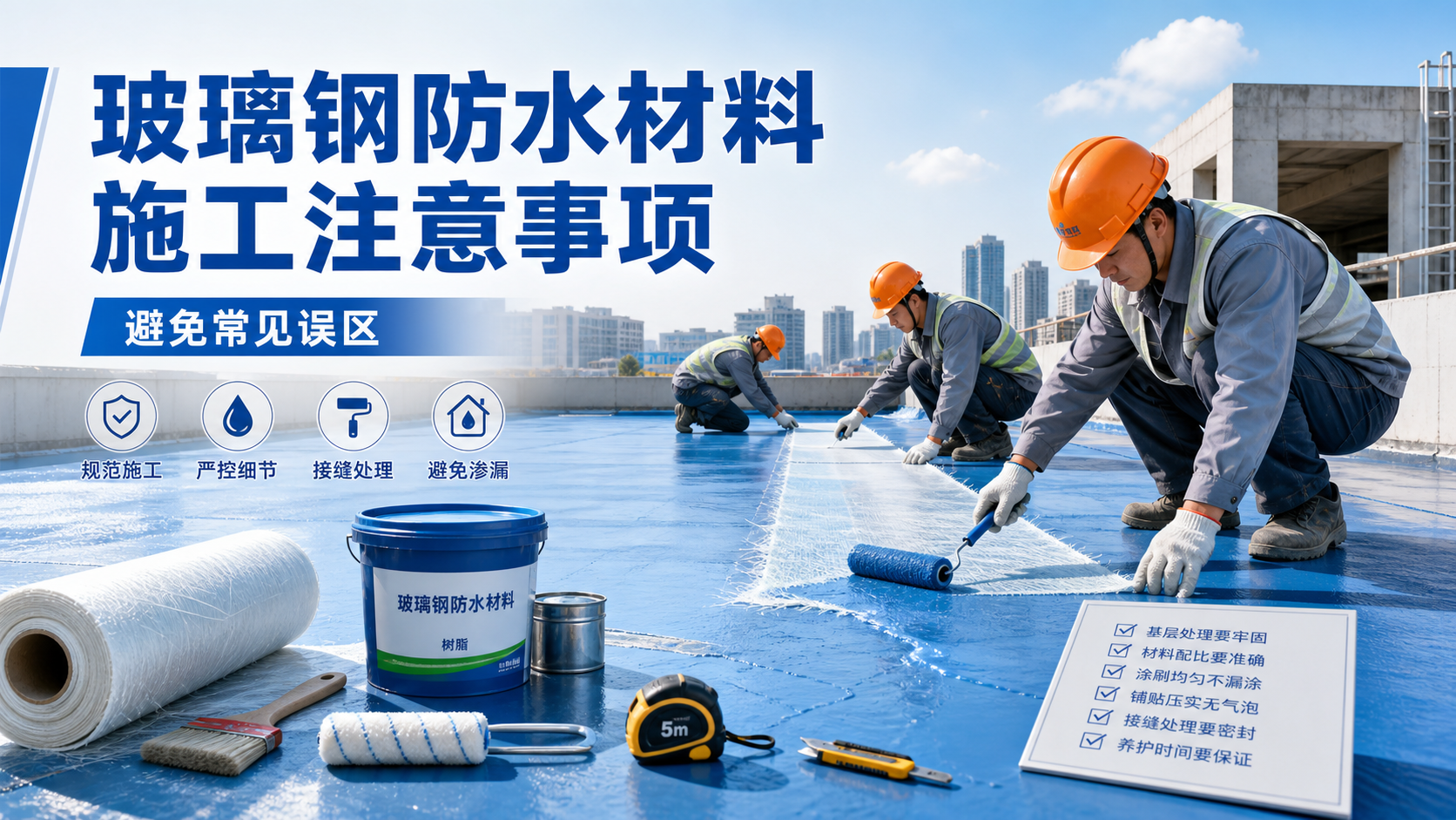 玻璃钢防水材料施工注意事项,避免常见误区 南充 版